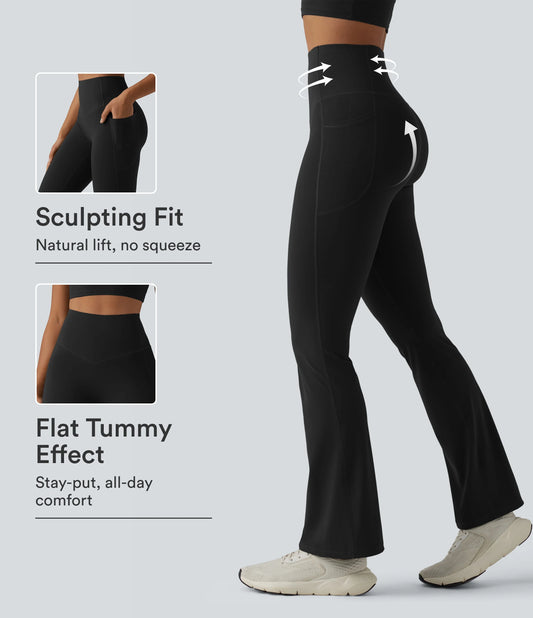 Halara UltraSculpt™ High Waisted Butt Lifting Tummy Control Bootcut Yoga Leggings with Pockets