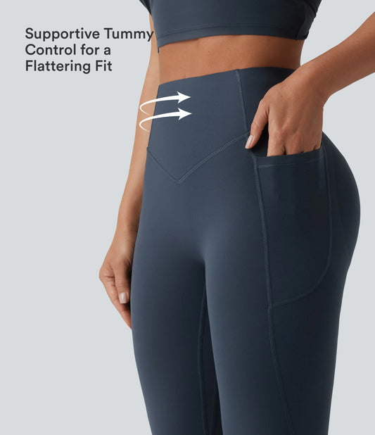 Halara UltraSculpt™ High Waisted Scrunch Butt Lifting Tummy Control Shaping Yoga Flare Leggings with Pockets