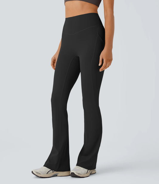 SoftlyZero™ QuickDry High Waisted Tummy Control Pocket Yoga Flare Leggings