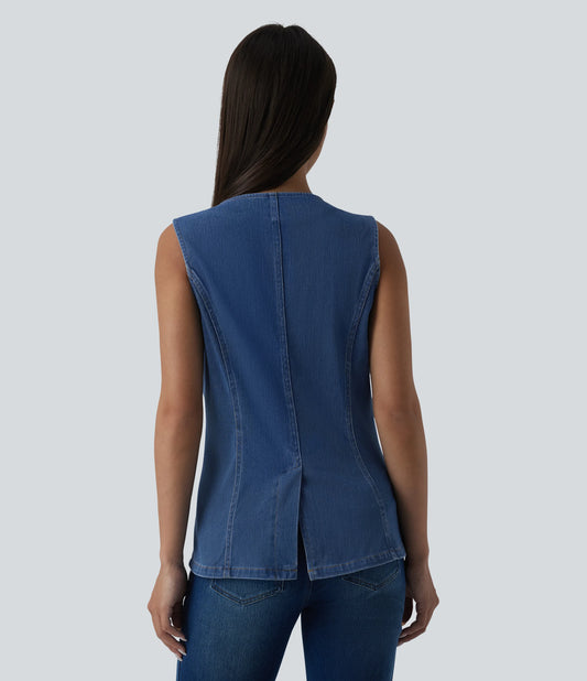 Halara Flex™ Round Neck Denim Tank Top