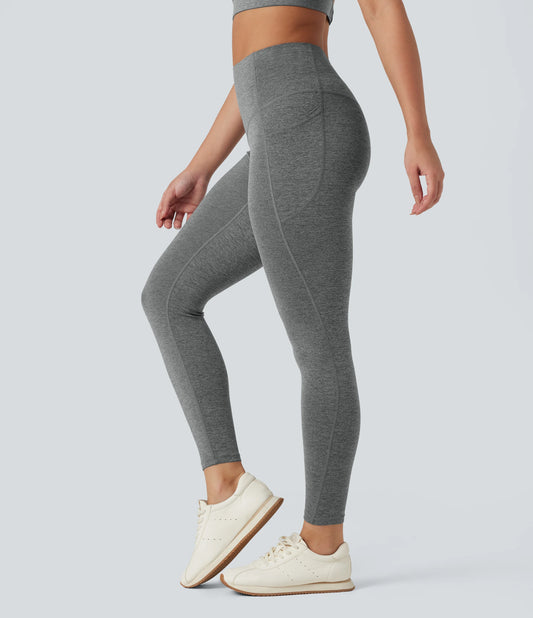 Halara UltraSculpt™ Heathered High Waisted Tummy Control Quick Dry Yoga Leggings with Pockets