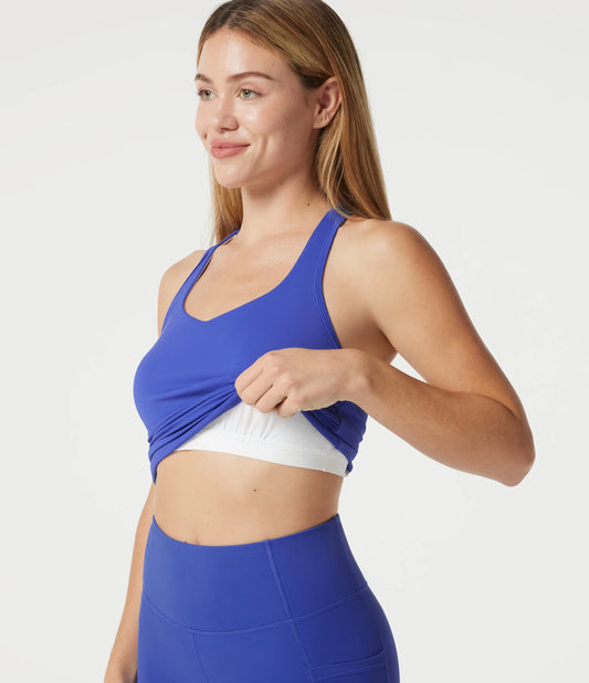 SoftlyZero™ Airy Sweetheart Neck Backless Ruched Built-in Bra InstantCool Casual Tank Top