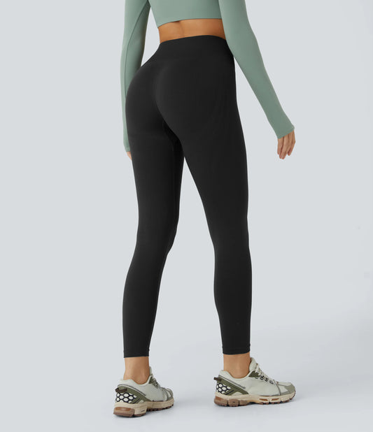 OneForm Seamless Flow Mid Rise Tummy Control Butt Lifting Yoga Leggings