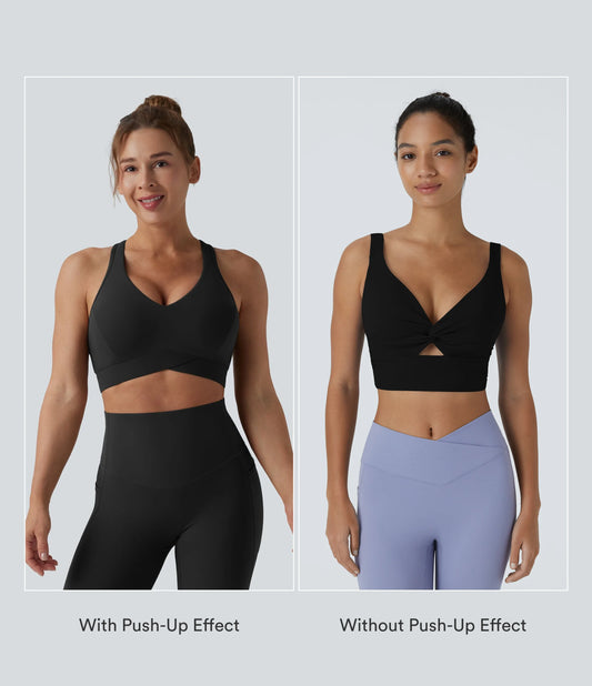 Halara UltraSculpt™ Light Support V Neck Racerback Running Sports Bra DD-F Cups