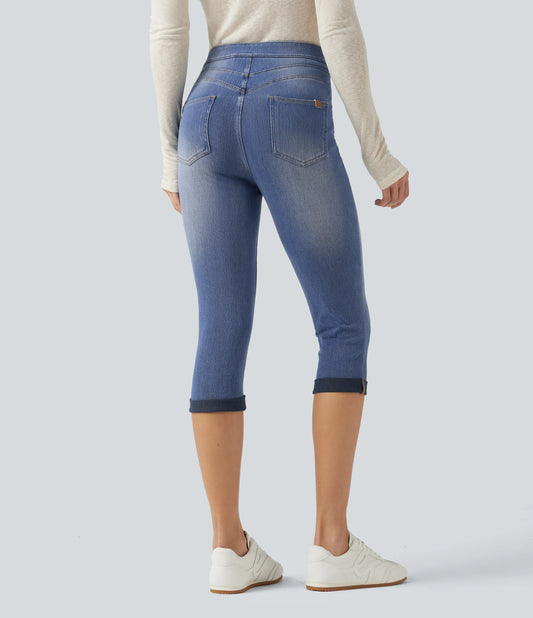 Halara Flex™ High Waisted Tummy Control Denim Capri Casual Leggings with Pockets