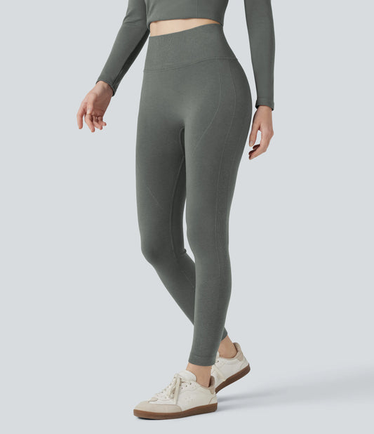 HeatCore OneForm Seamless Flow High Waisted Tummy Control Thermal Casual 7/8 Leggings