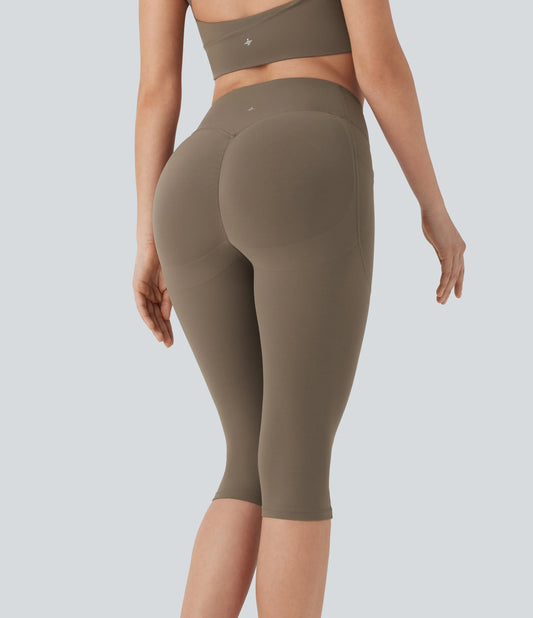 Halara UltraSculpt™ High Waisted Scrunch Butt Lifting Tummy Control Shaping Training Pedal Pusher Leggings with Pockets