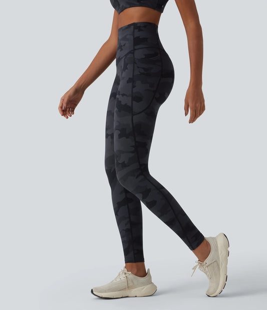 Halara UltraSculpt™ Camo Print High Waisted Tummy Control Running Leggings with Pockets