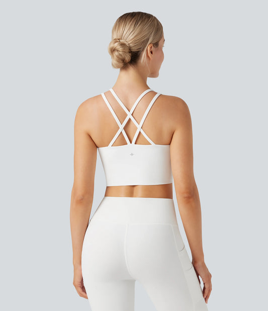 SoftlyZero™ Plush Low Support Double Straps Yoga Sports Bra DD-F Cups