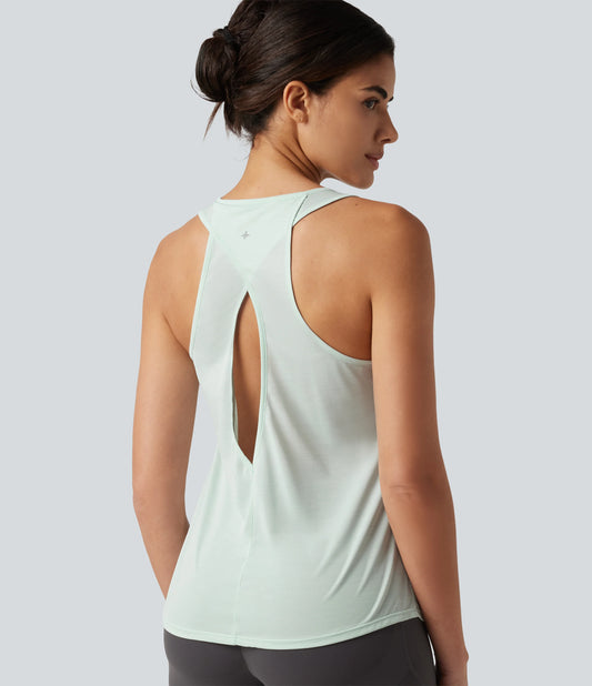 U Neck Cut Out Yoga Tank Top