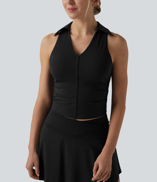 Softlyzero™ Airy Racerback Ruched InstantCool Tennis Sports Top-UPF50+