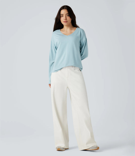 V-neck Long Sleeve Casual Top
