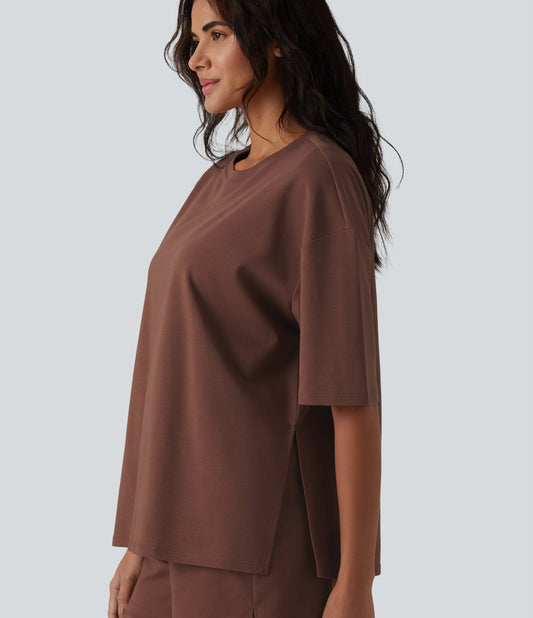 Round Neck Half Sleeve Oversize Quick Dry Casual Cotton T-Shirt
