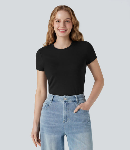 Halara HeatCore Round Neck Short Sleeve Casual Warming T-Shirt