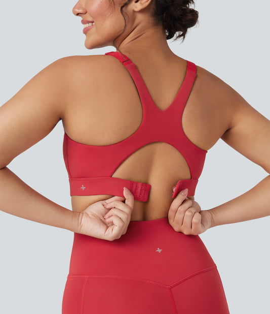 SpeedWave™ Medium Support Molded Cups Perforated Adjustable Hook Quick Dry Training Sports Bra