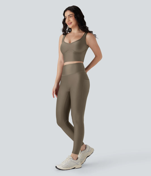 Cropped Sheen Yoga Tank Top