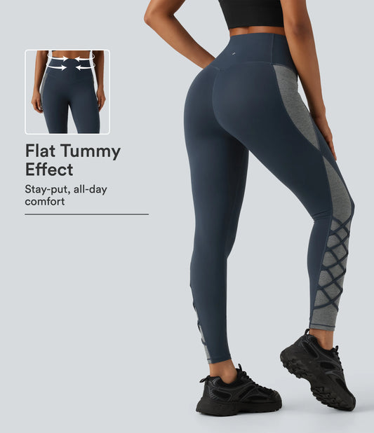 Halara UltraSculpt™ High Waisted Tummy Control Color Block Yoga Leggings with Pockets