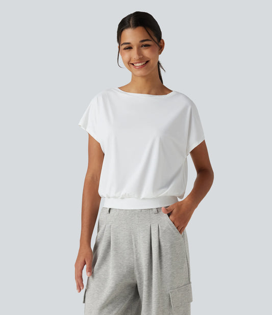Round Neck Short Sleeve InstantCool Quick Dry Yoga Sports Top