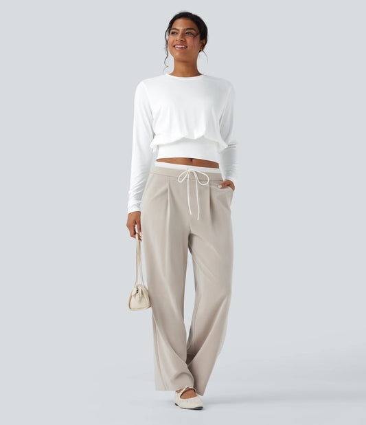 Round Neck Long Sleeve Work Top
