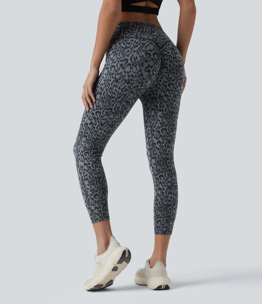 Halara UltraSculpt™ Leopard Print High Waisted Scrunch Butt Lifting Tummy Control Capri Training Leggings with Pockets
