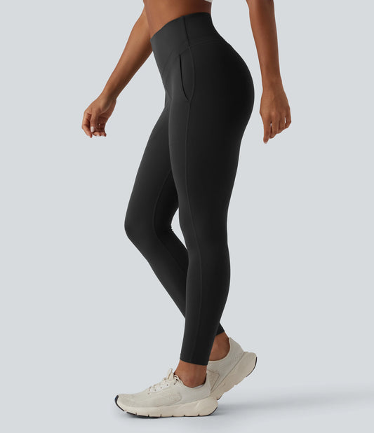 Halara UltraSculpt™ High Waisted Tummy Control Yoga 7/8 Leggings with Pockets