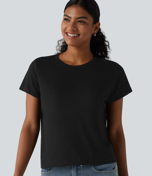 Round Neck Short Sleeve Casual T-Shirt