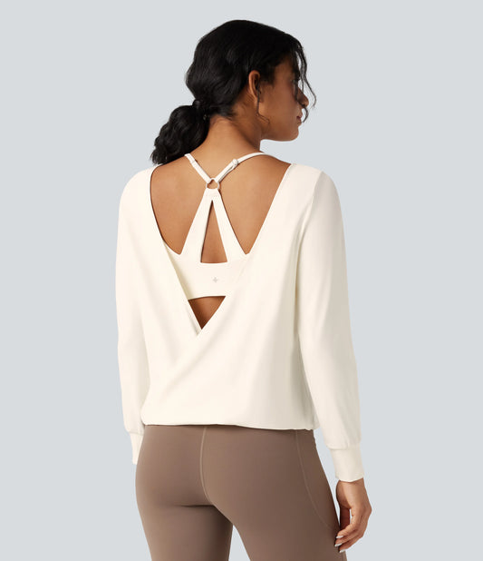SoftlyZero™ Airy Cut-out Back 2-Piece Yoga Sports Top