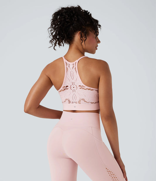 Seamless Flow Low Support Cut Out Yoga Sports Bra
