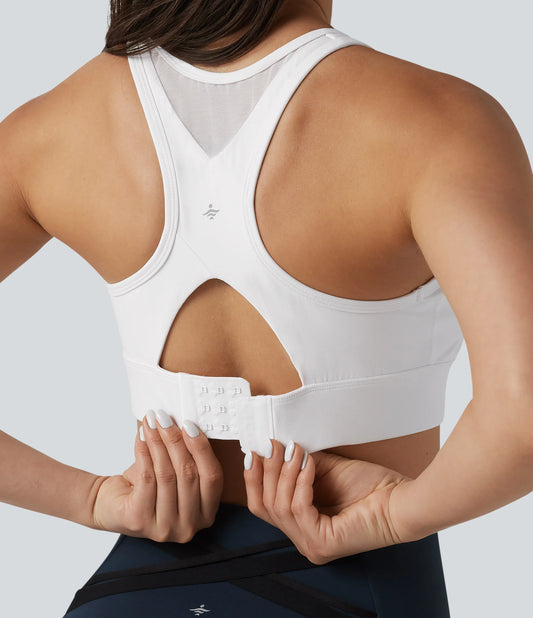 Halara UltraSculpt™ Medium Support Racerback Adjustable Buckle Breathable Mesh Built-in Bra Training Sports Bra