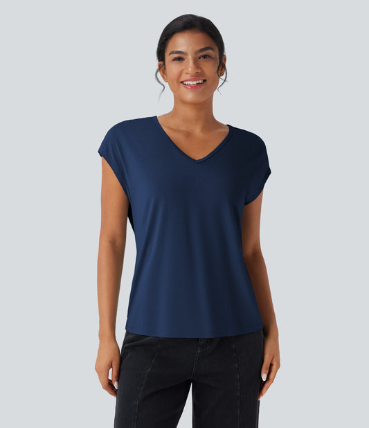V Neck Short Sleeve Casual T-Shirt