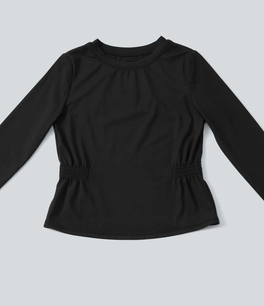 SoftlyZero™ Plush Long Sleeve Ruched Yoga Sports Top