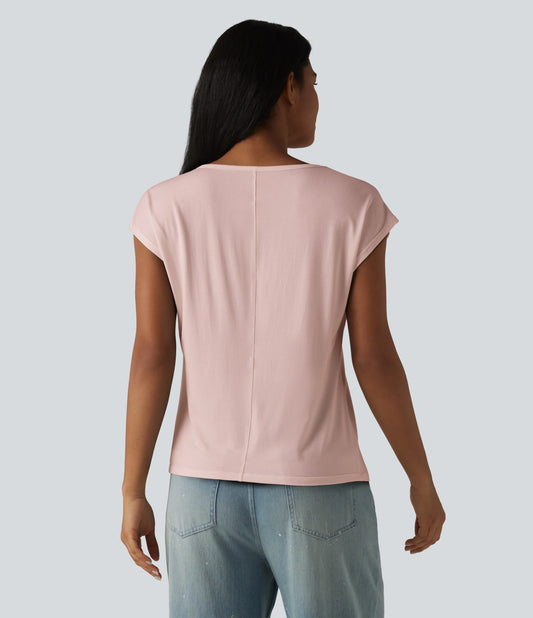 U-Neck Short Sleeve Casual T-Shirt