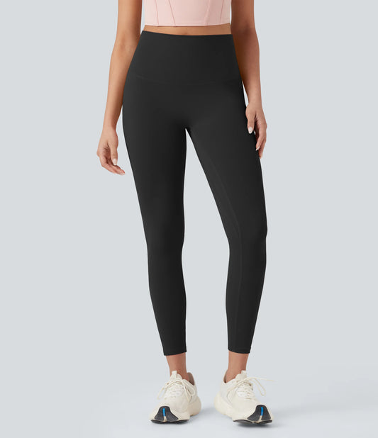 SoftlyZero™ High Waisted Tie Back Ruched 7/8 Yoga Leggings-UPF50+