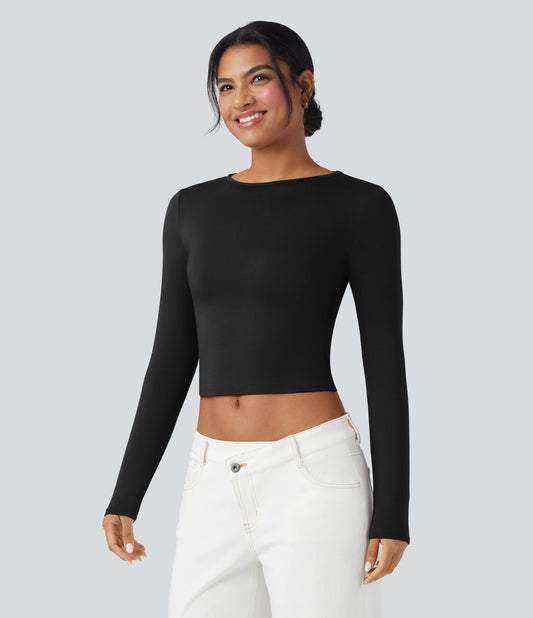 Round Neck Long Sleeve Casual T-Shirt
