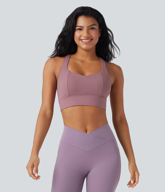 Light Support Racerback Crisscross Yoga Sports Bra