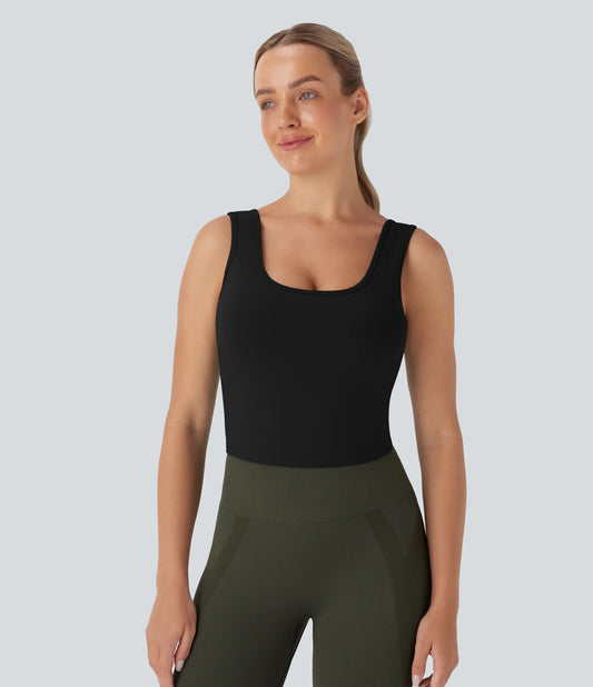 U Neck Crossover Dance Tank Top DD-F Cups