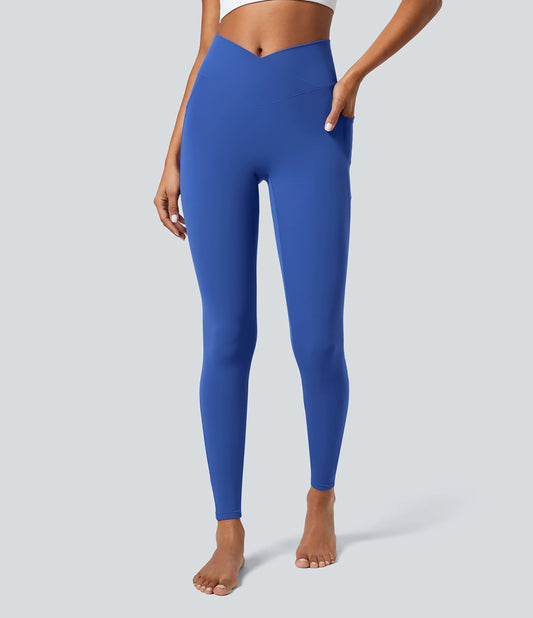SoftlyZero™ Crossover Pocket Plain Leggings-UPF50+