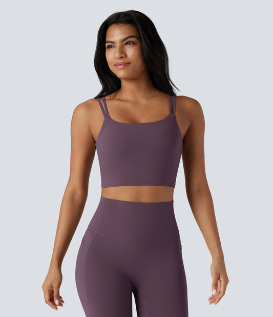 Halara UltraSculpt™ Double Straps Twisted Backless Cropped Yoga Tank Top