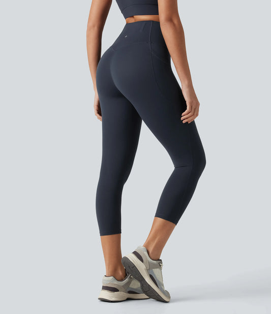 Halara UltraSculpt™ High Waisted Anti-Roll Tummy Control Shaping Workout Capri Leggings with Pockets