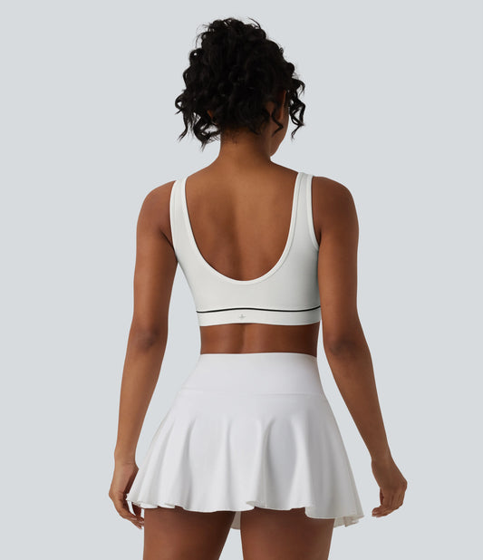 OneForm Seamless Flow Low Support Backless Color Block Built-in Bra Tennis Sports Bra
