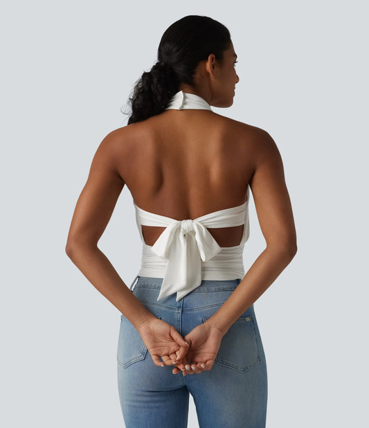 Halter Tie Back Casual Tank Top