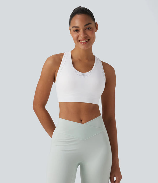 Halara UltraSculpt™ Medium Support Racerback Cut Out Workout Sports Bra