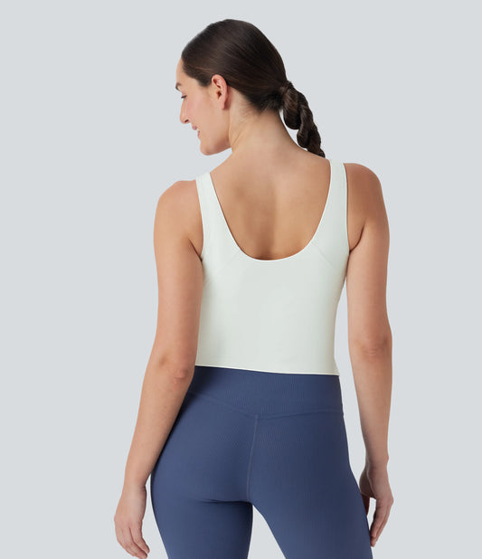 SoftlyZero™ Plush Padded V Neck Running Tank Top DD-F Cups