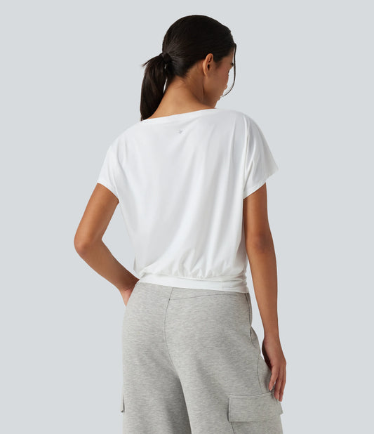 Round Neck Short Sleeve InstantCool Quick Dry Yoga Sports Top