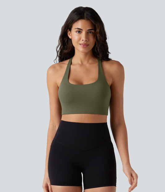 SoftlyZero™ Low Support Backless Adjustable Straps U-Neck Built-in Bra Yoga Sports Bra B-D Cups