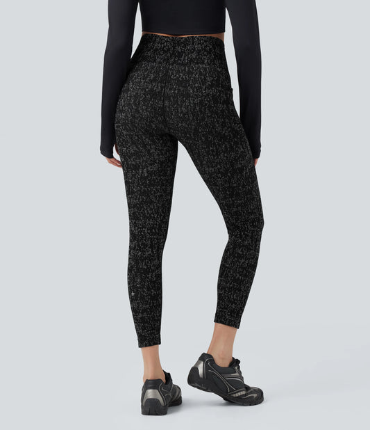 OneForm Seamless Flow High Waisted Speckled 7/8 Yoga Leggings with Pockets