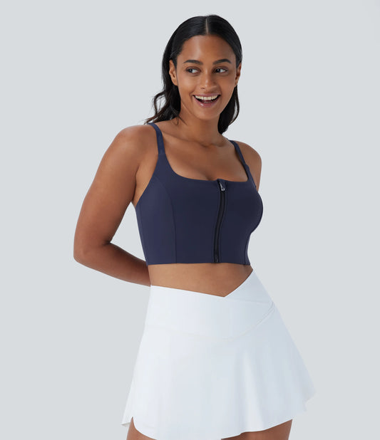 SoftlyZero™ Low Support Zipper Yoga Sports Bra-UPF50+