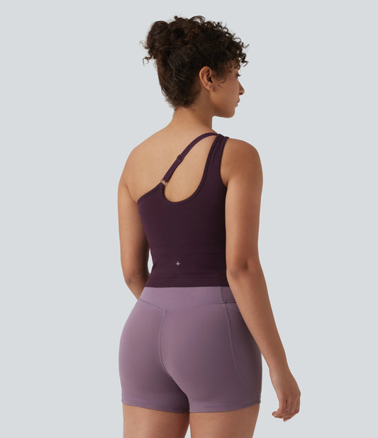 OneForm Seamless Flow One Shoulder Built-in Bra Yoga Tank Top