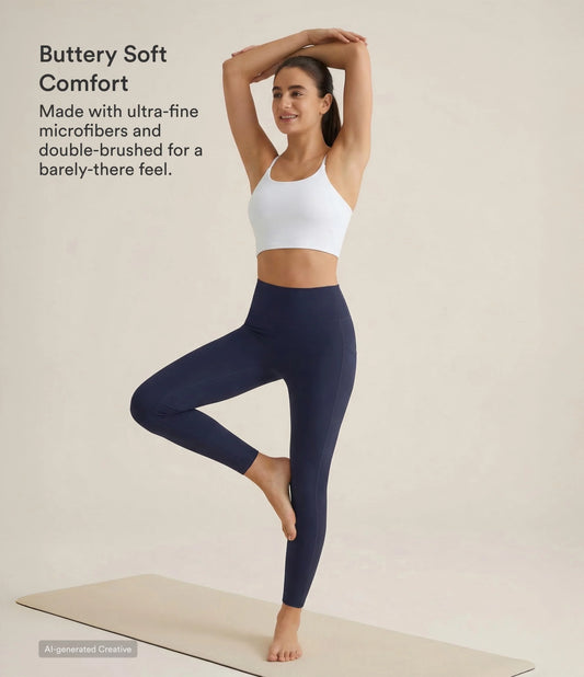 SoftlyZero™ High Waisted Double Pockets Plain Leggings-UPF50+