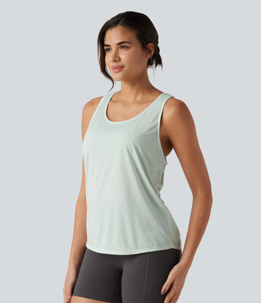 U Neck Cut Out Yoga Tank Top